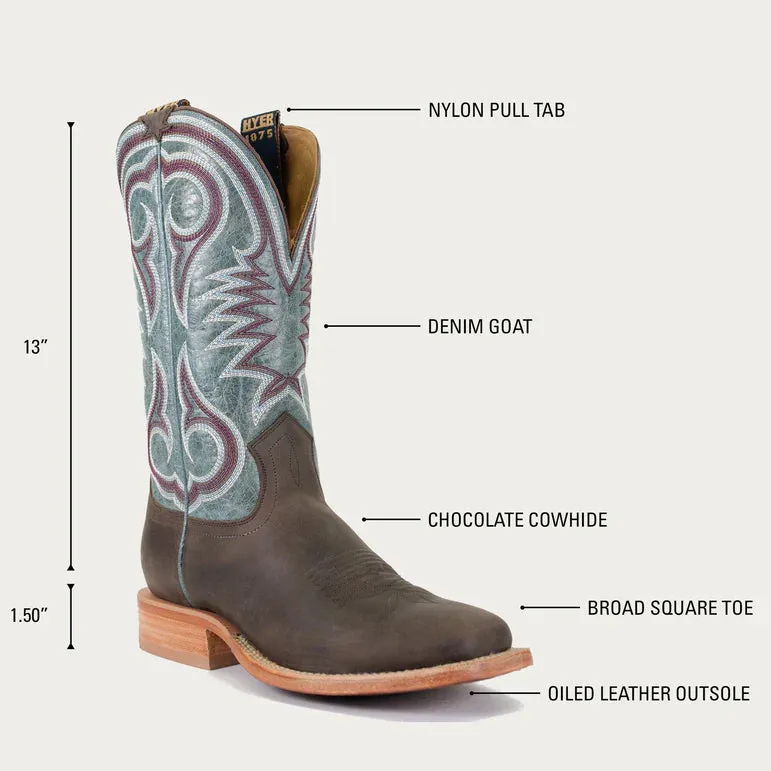 13" Hyer Men's Codell Chocolate Boots (Sizes 8-13, D/EE Widths)