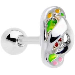 16 Gauge 1/4 Pink Green Beach Flip Flop Sandal Cartilage Tragus