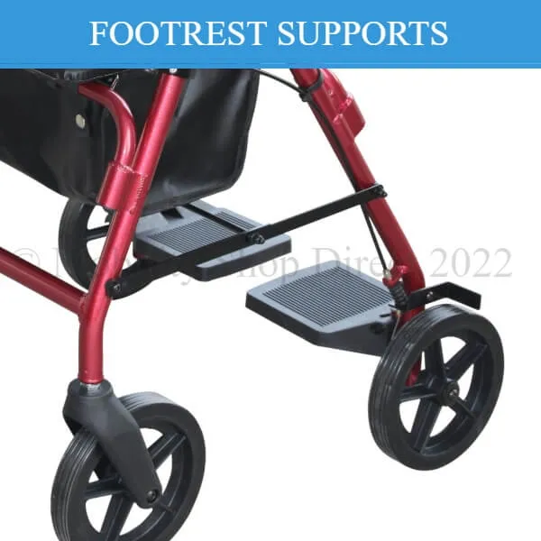 2-in-1 Walker Transport Chair Combination
