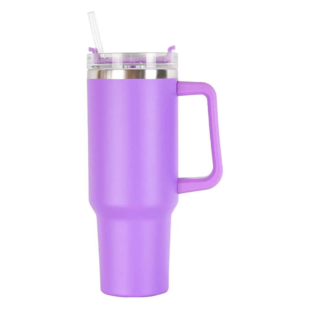 40 Ounce Stainless Steel Tumbler with Straw