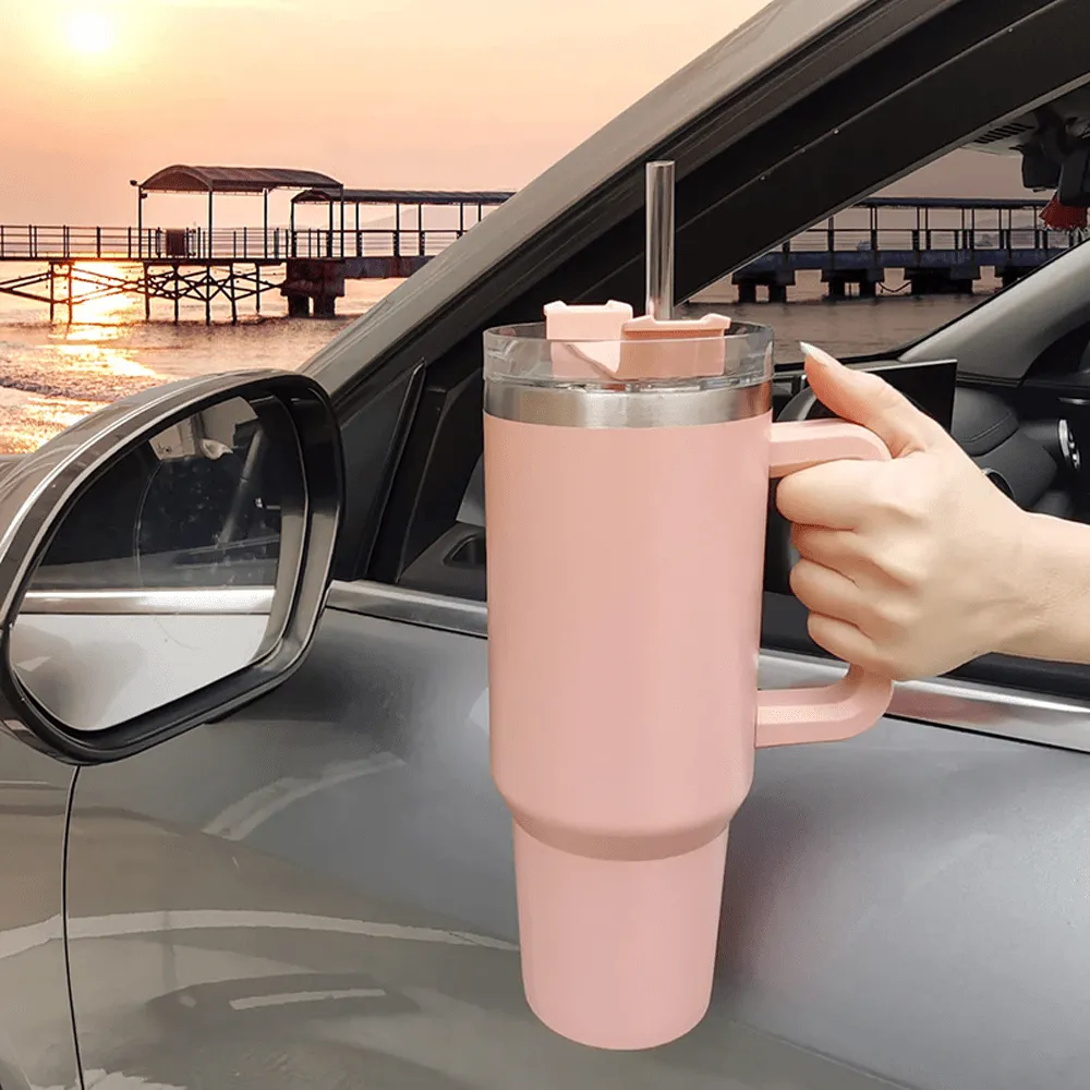 40 Ounce Stainless Steel Tumbler with Straw