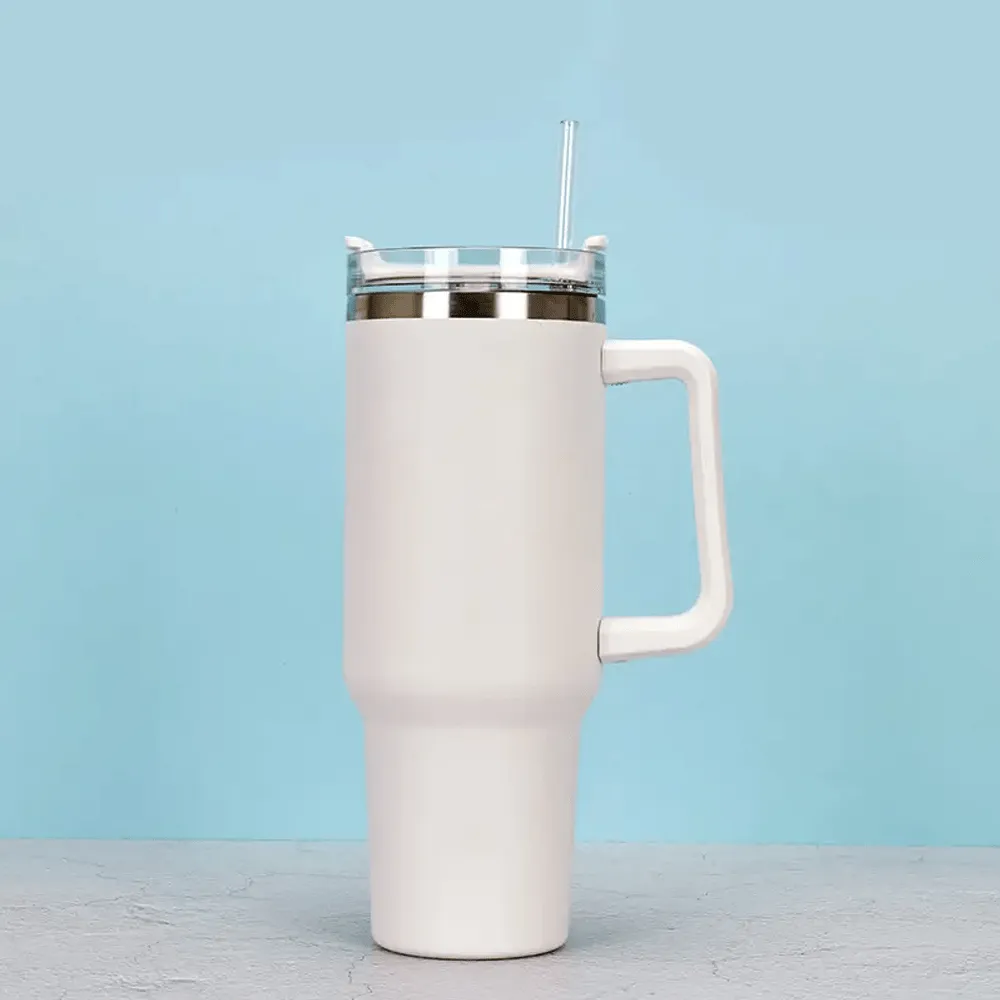 40 Ounce Stainless Steel Tumbler with Straw