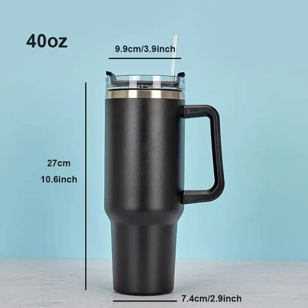 40 Ounce Stainless Steel Tumbler with Straw