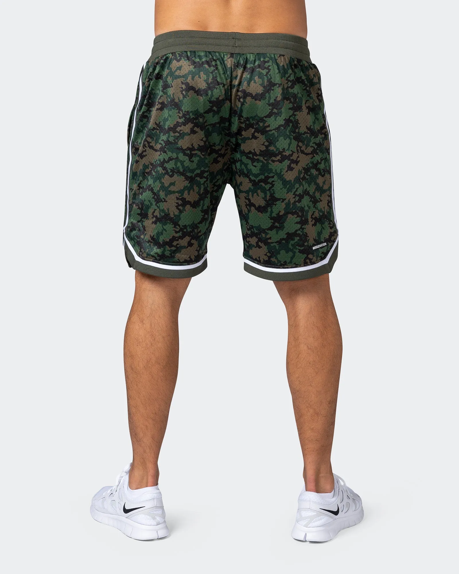 8" Basketball Shorts - Dark Khaki Camo Print