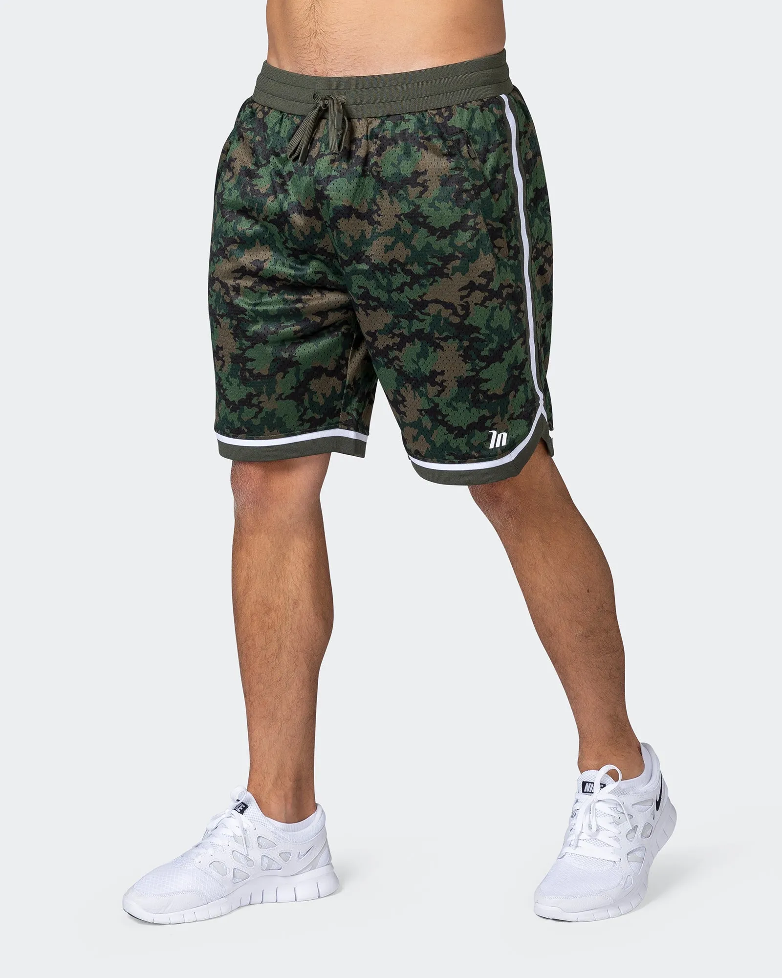8" Basketball Shorts - Dark Khaki Camo Print