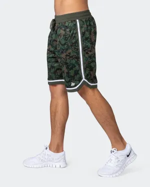8" Basketball Shorts - Dark Khaki Camo Print