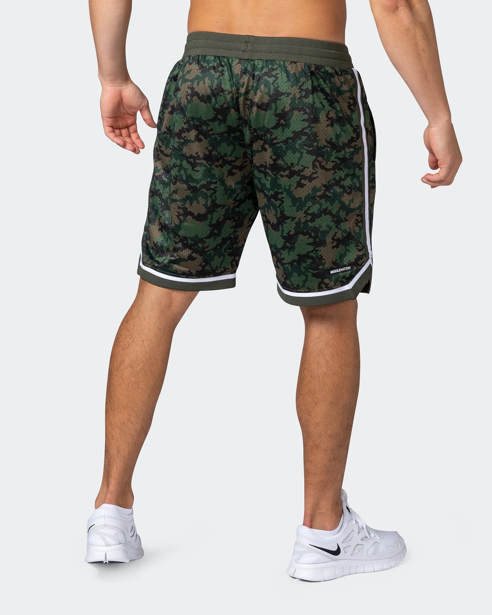 8" Basketball Shorts - Dark Khaki Camo Print