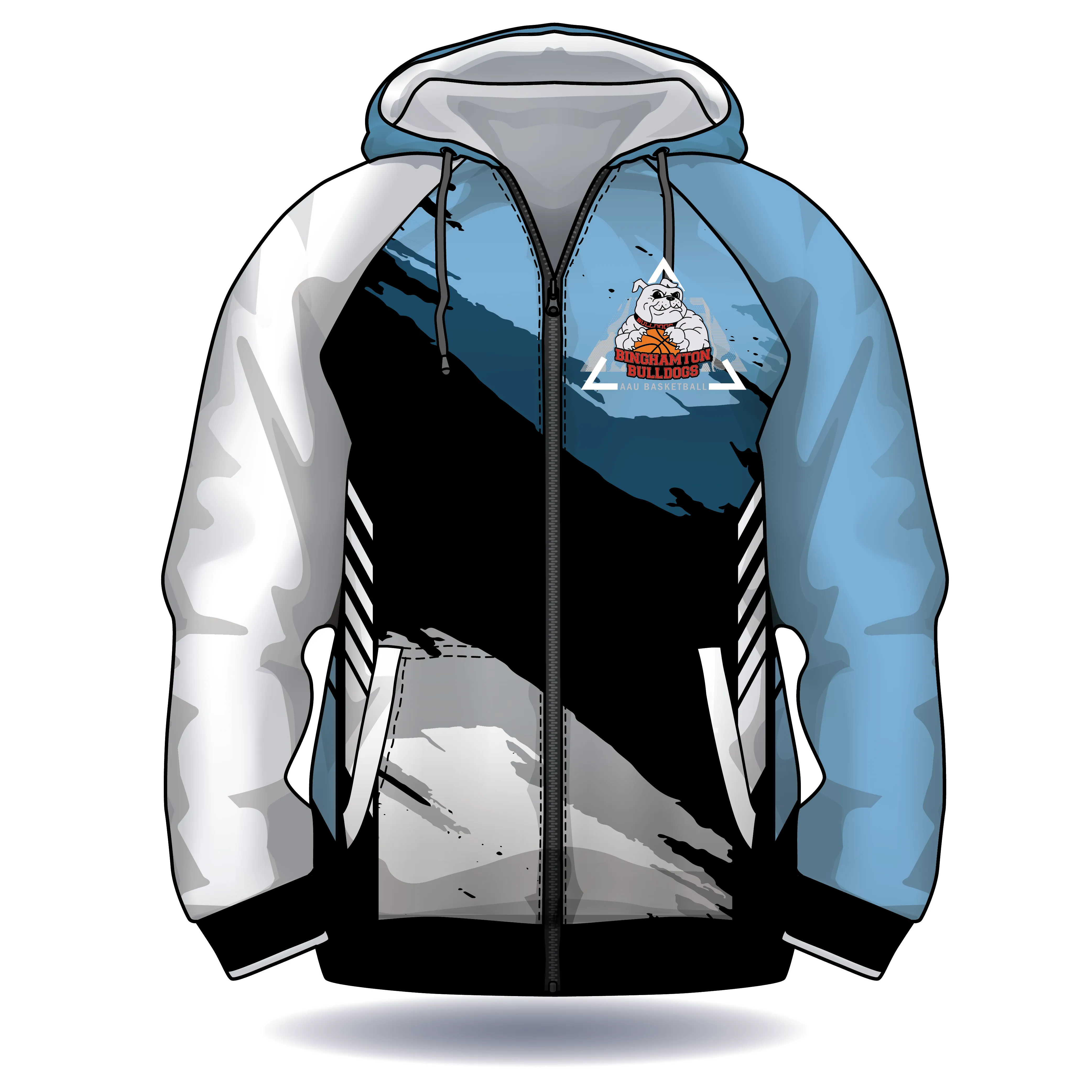 AAU Basketball : Bulldogs Custom Designed Full Zip Hoodie