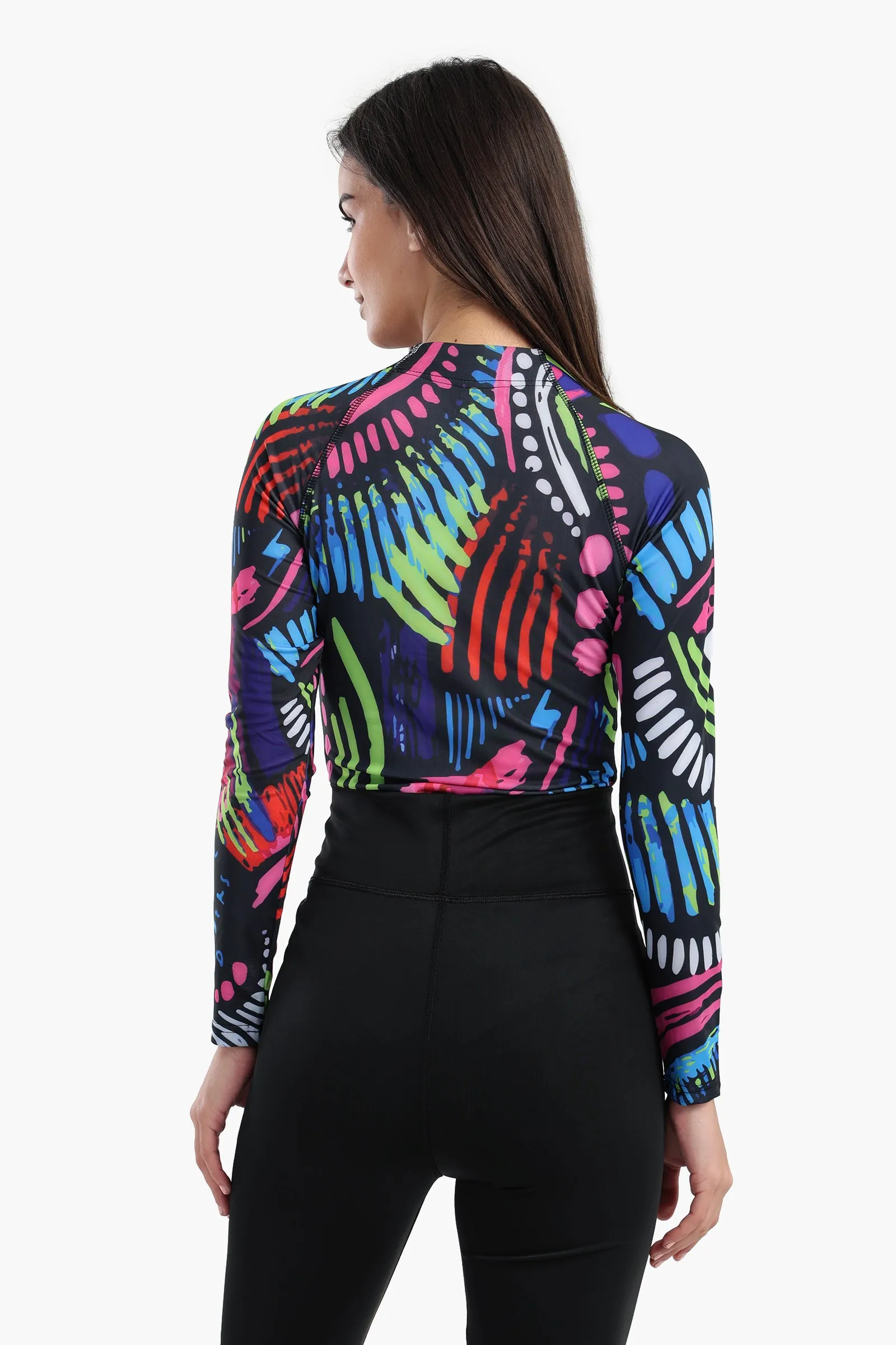 Abstract Rash Guard Swimsuit