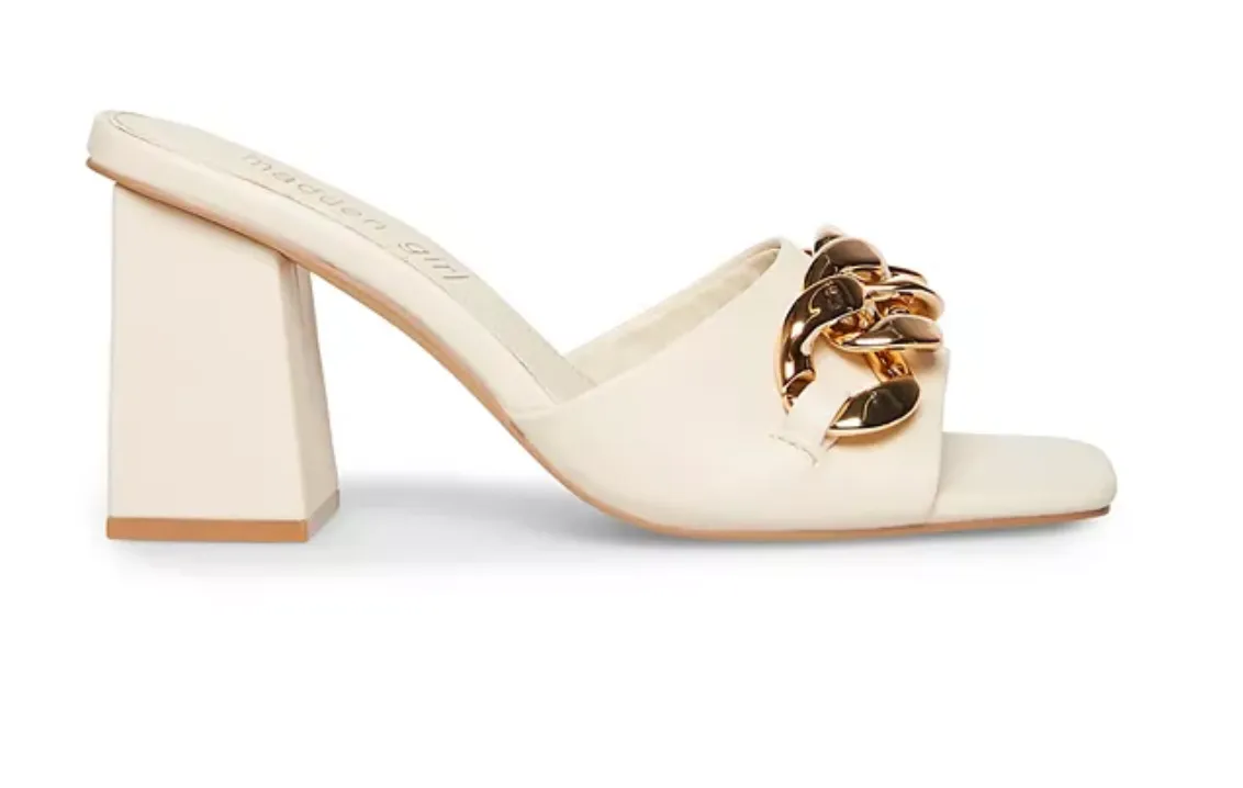 Accent Chain Block Heel