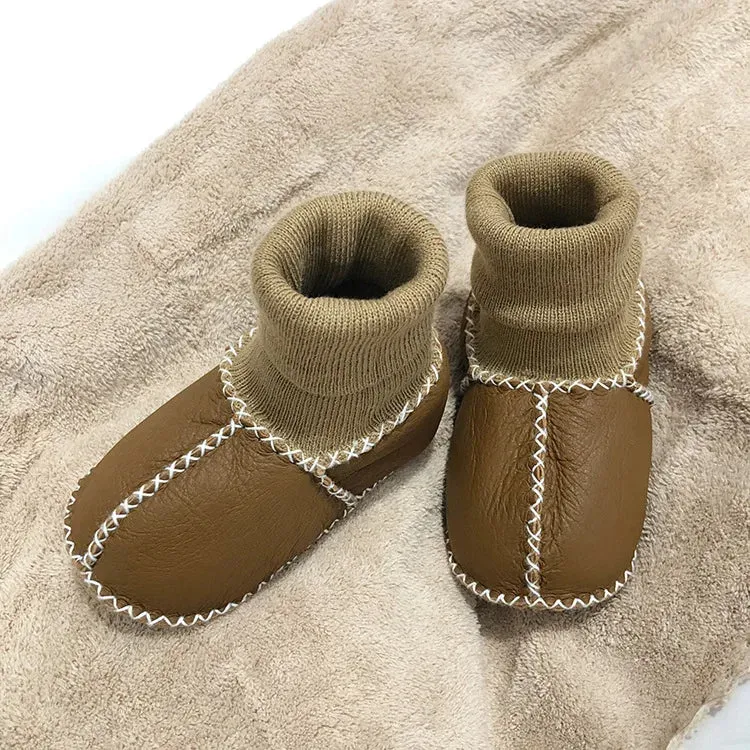 Anti-slip Plush Warm Leather Boots