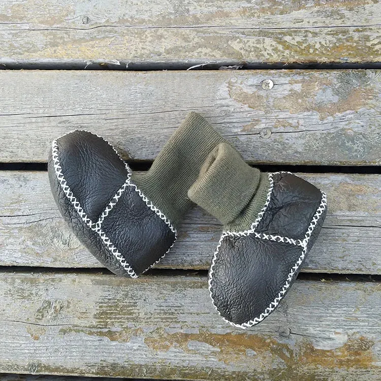 Anti-slip Plush Warm Leather Boots