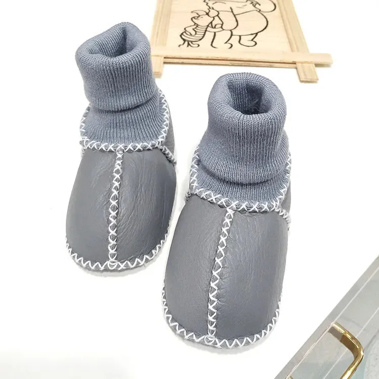 Anti-slip Plush Warm Leather Boots
