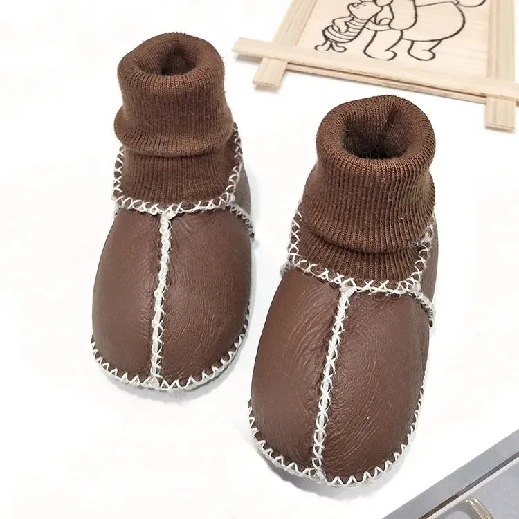 Anti-slip Plush Warm Leather Boots
