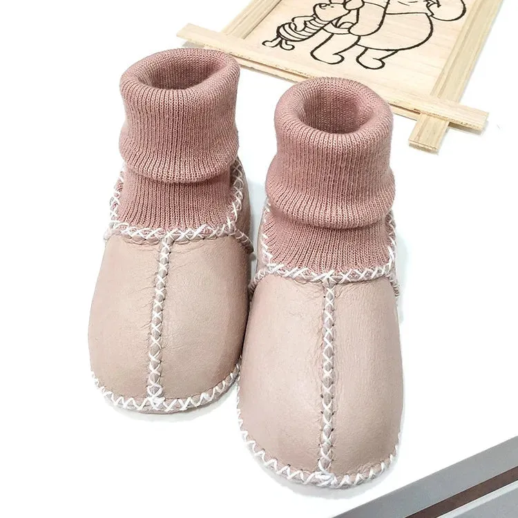 Anti-slip Plush Warm Leather Boots