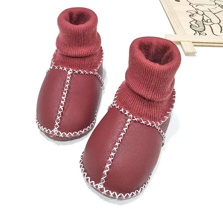 Anti-slip Plush Warm Leather Boots