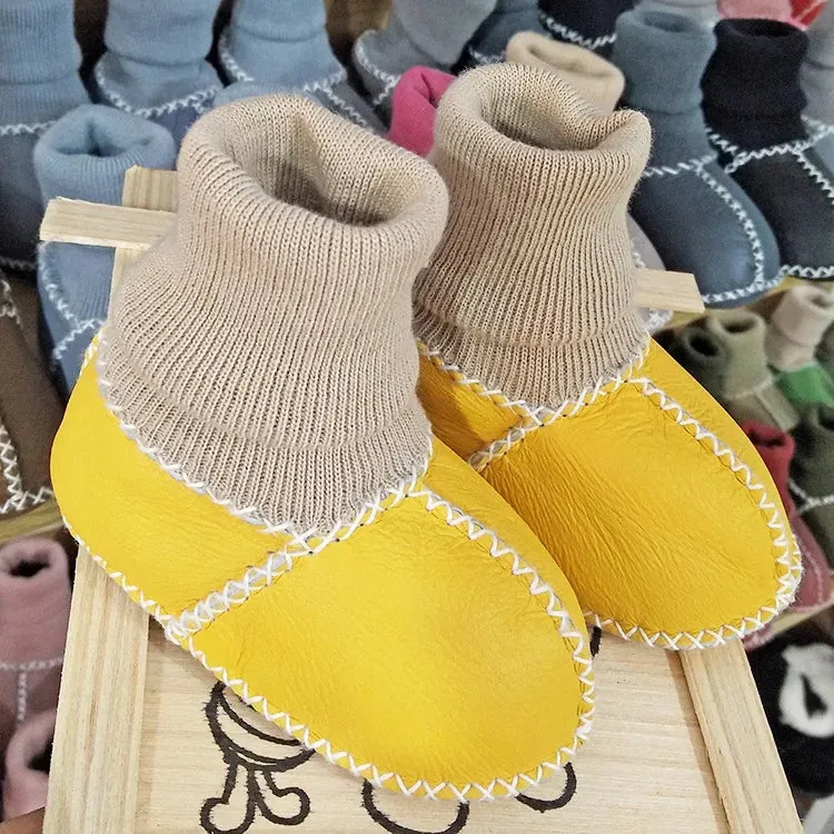 Anti-slip Plush Warm Leather Boots