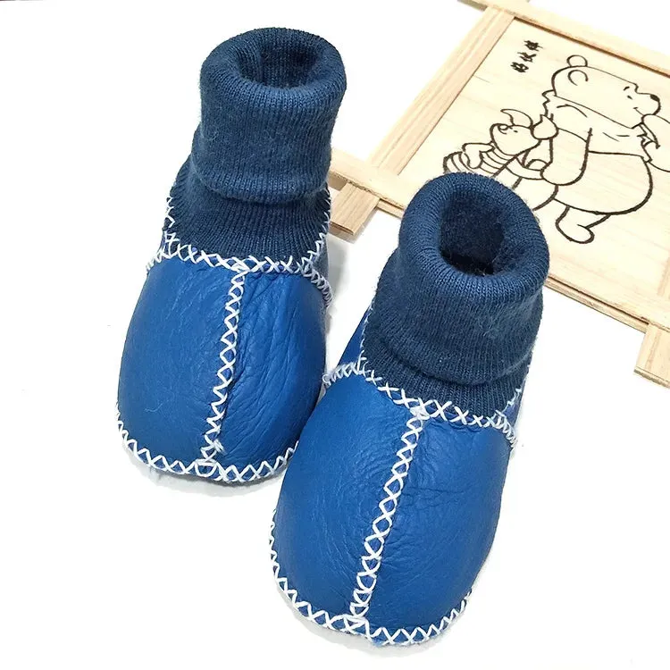 Anti-slip Plush Warm Leather Boots