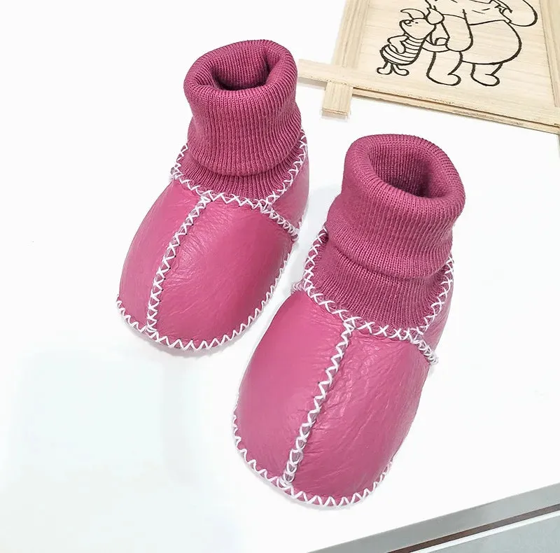 Anti-slip Plush Warm Leather Boots