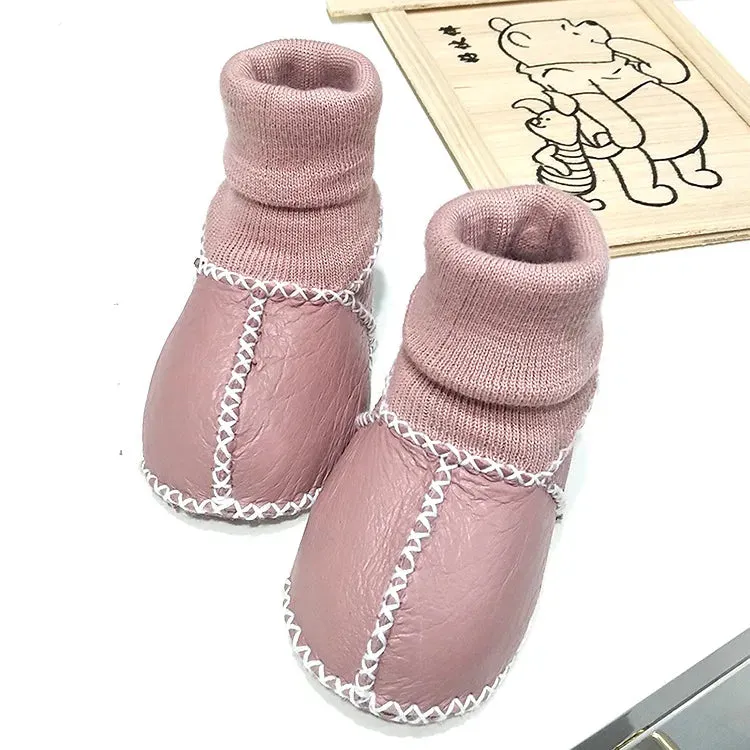 Anti-slip Plush Warm Leather Boots