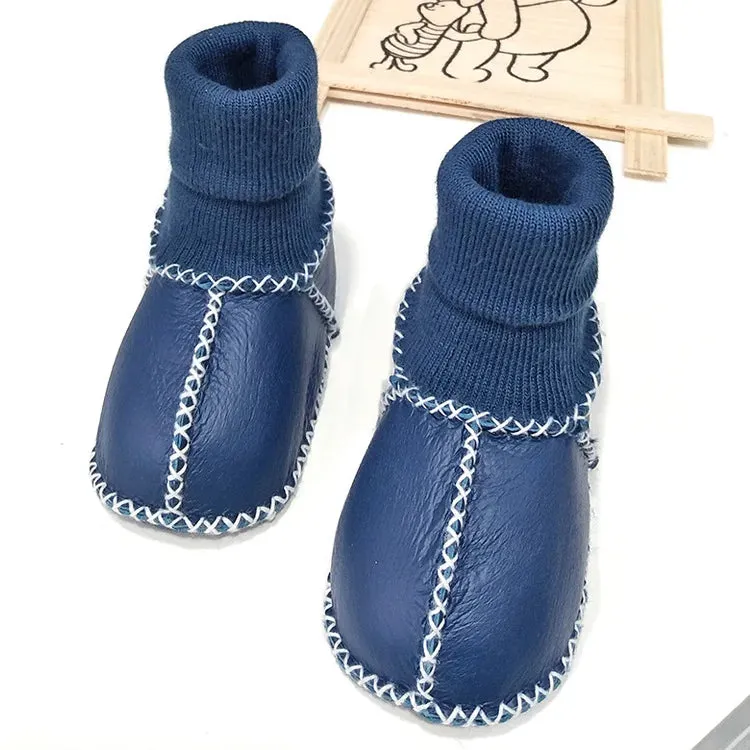 Anti-slip Plush Warm Leather Boots