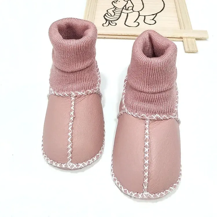 Anti-slip Plush Warm Leather Boots