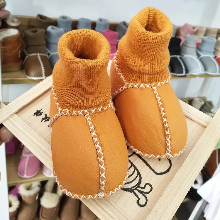 Anti-slip Plush Warm Leather Boots