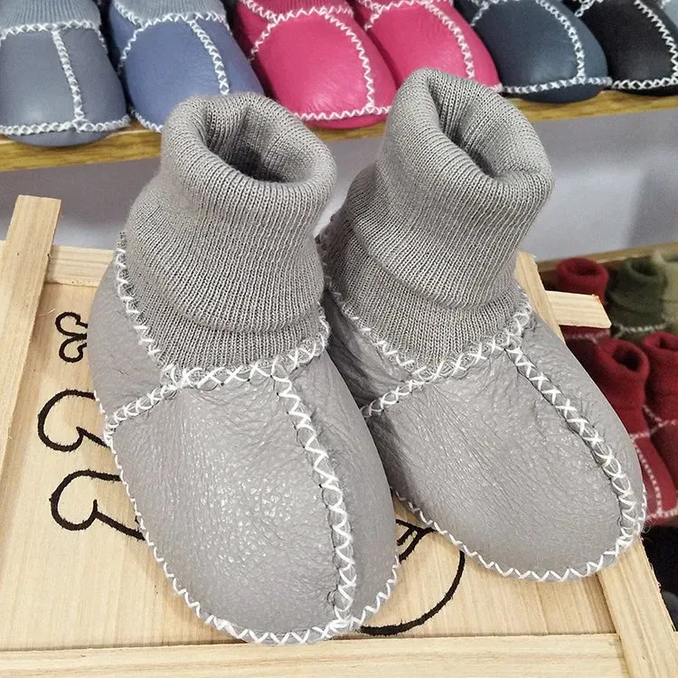 Anti-slip Plush Warm Leather Boots