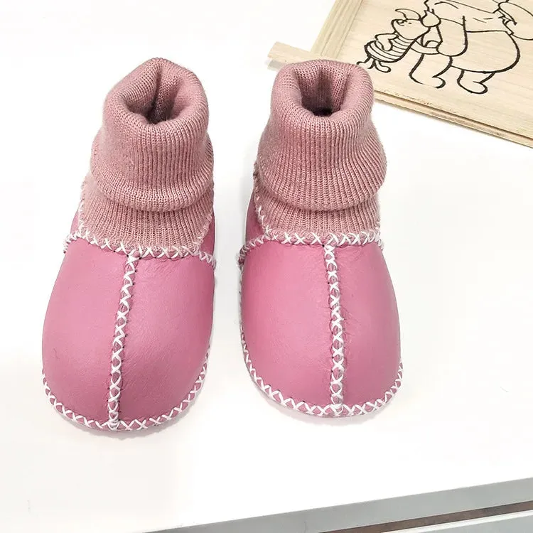 Anti-slip Plush Warm Leather Boots