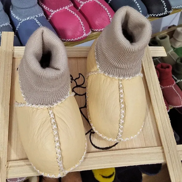 Anti-slip Plush Warm Leather Boots
