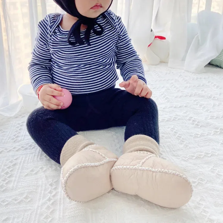 Anti-slip Plush Warm Leather Boots