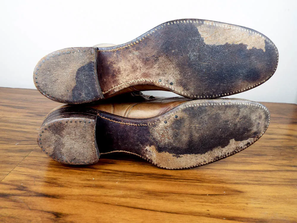 Antique Victorian Long Brown Leather Vintage Boots