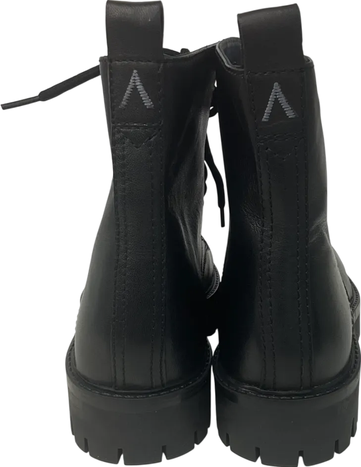 arsa Luiz Lace Up Boots In Black Leather UK 8 EU 42 👞