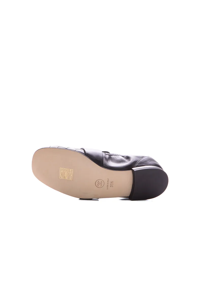 Beaded CC Elastic Loafers - Size 35.5