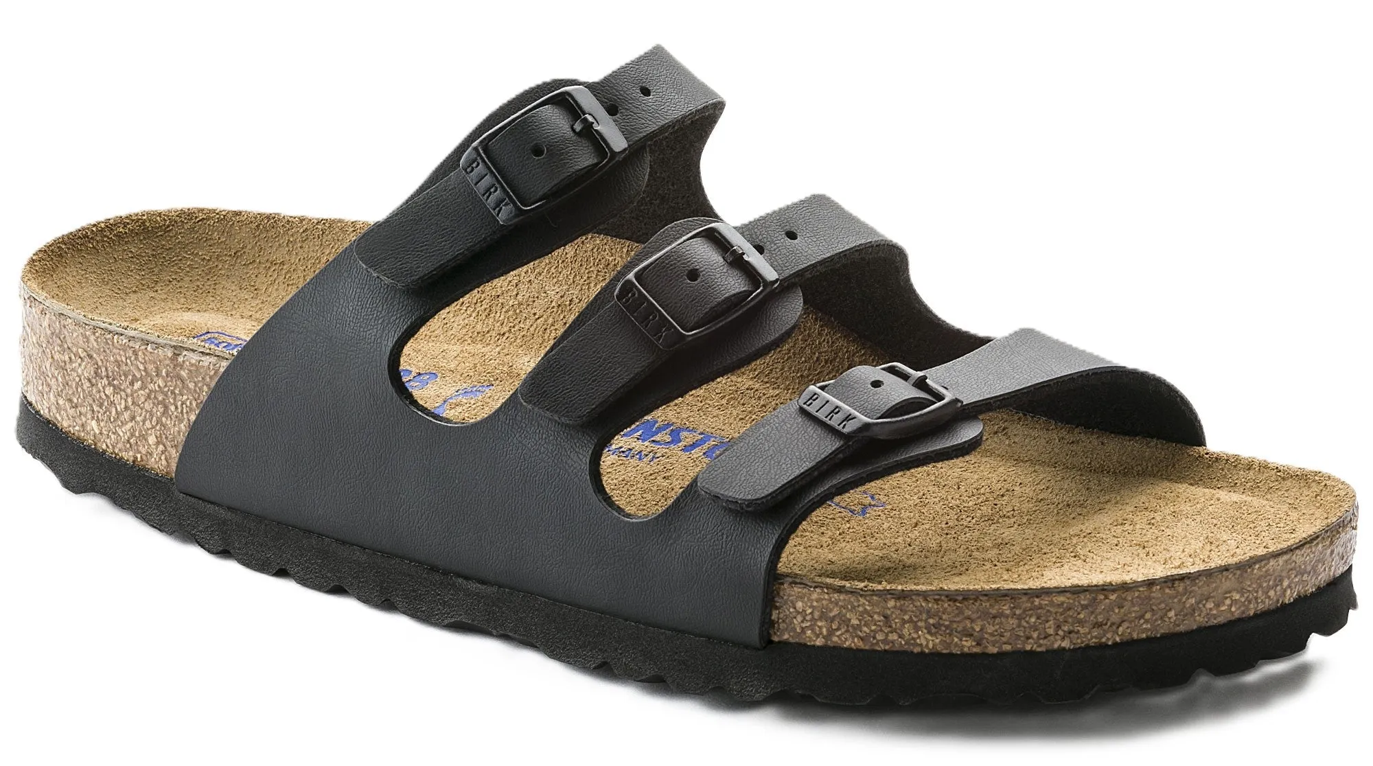 Birkenstock Florida Sandals - Black Birko-Flor | Soft Footbed