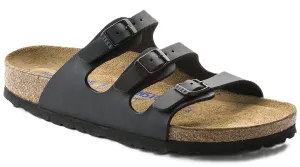 Birkenstock Florida Sandals - Black Birko-Flor | Soft Footbed