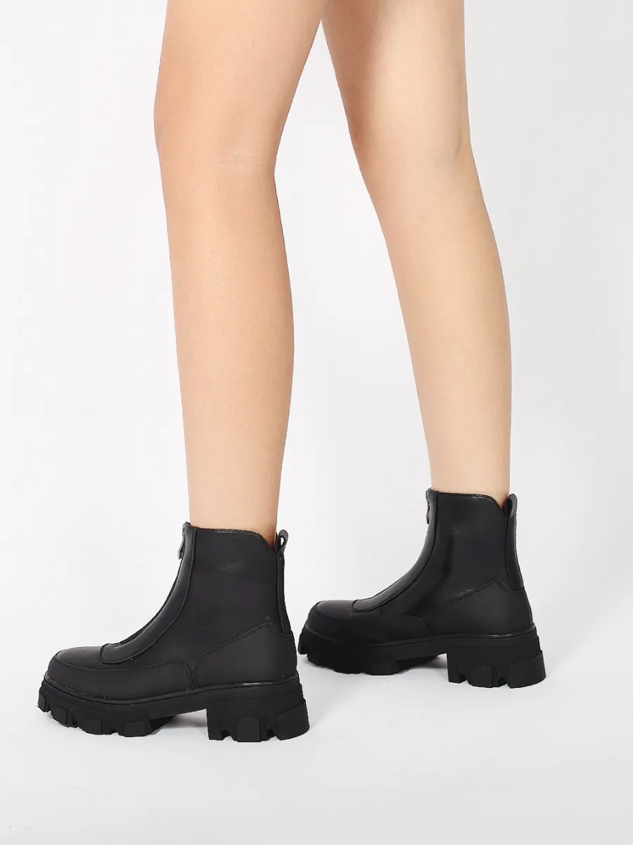 Black Matt Leather Chelsea Boot