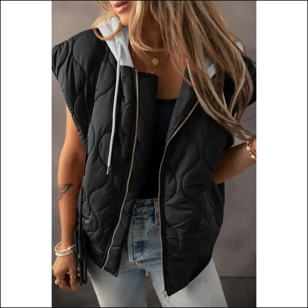 Black Quilted Drawstring Puffer Vest: Prepare for Peak Sass 🖤