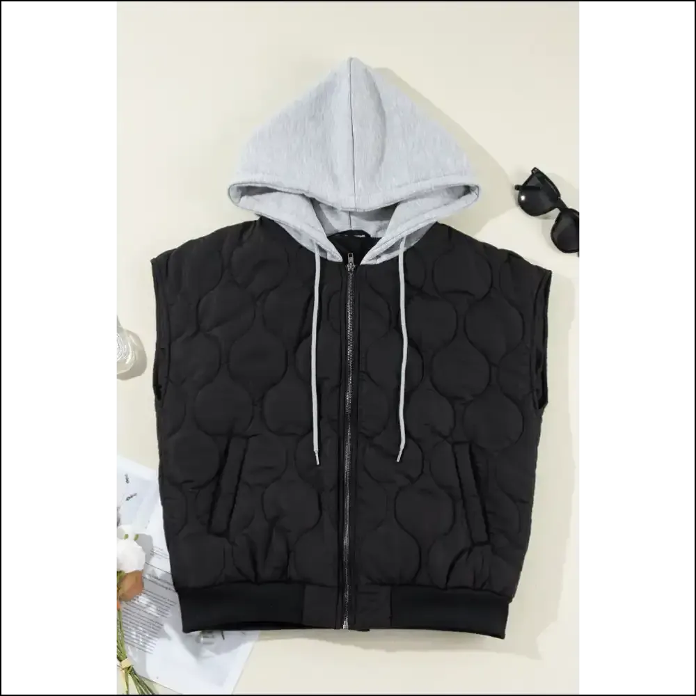 Black Quilted Drawstring Puffer Vest: Prepare for Peak Sass 🖤