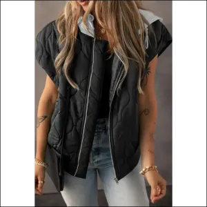 Black Quilted Drawstring Puffer Vest: Prepare for Peak Sass 🖤