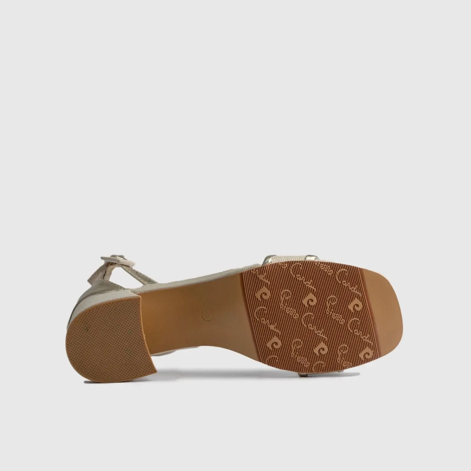 Block Heel Sandal Beige 10529