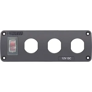 BLUE SEA 4367 WATER RESISTANT USB ACCESSORY PANEL - 15A CIRCUIT BREAKER, 3X BLANK APERTURES