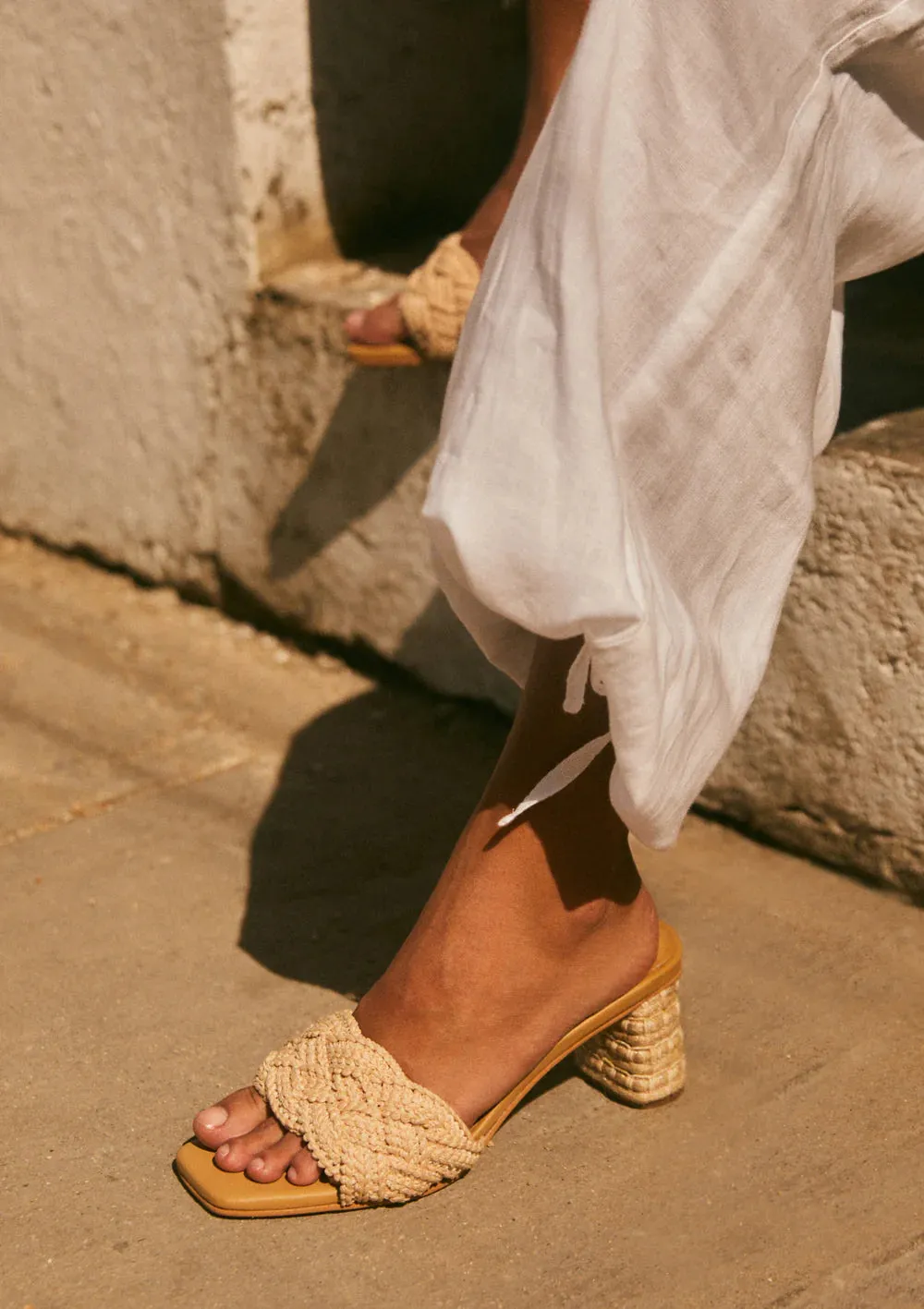 Caliope Chunky Braided Yute Heel Sandal