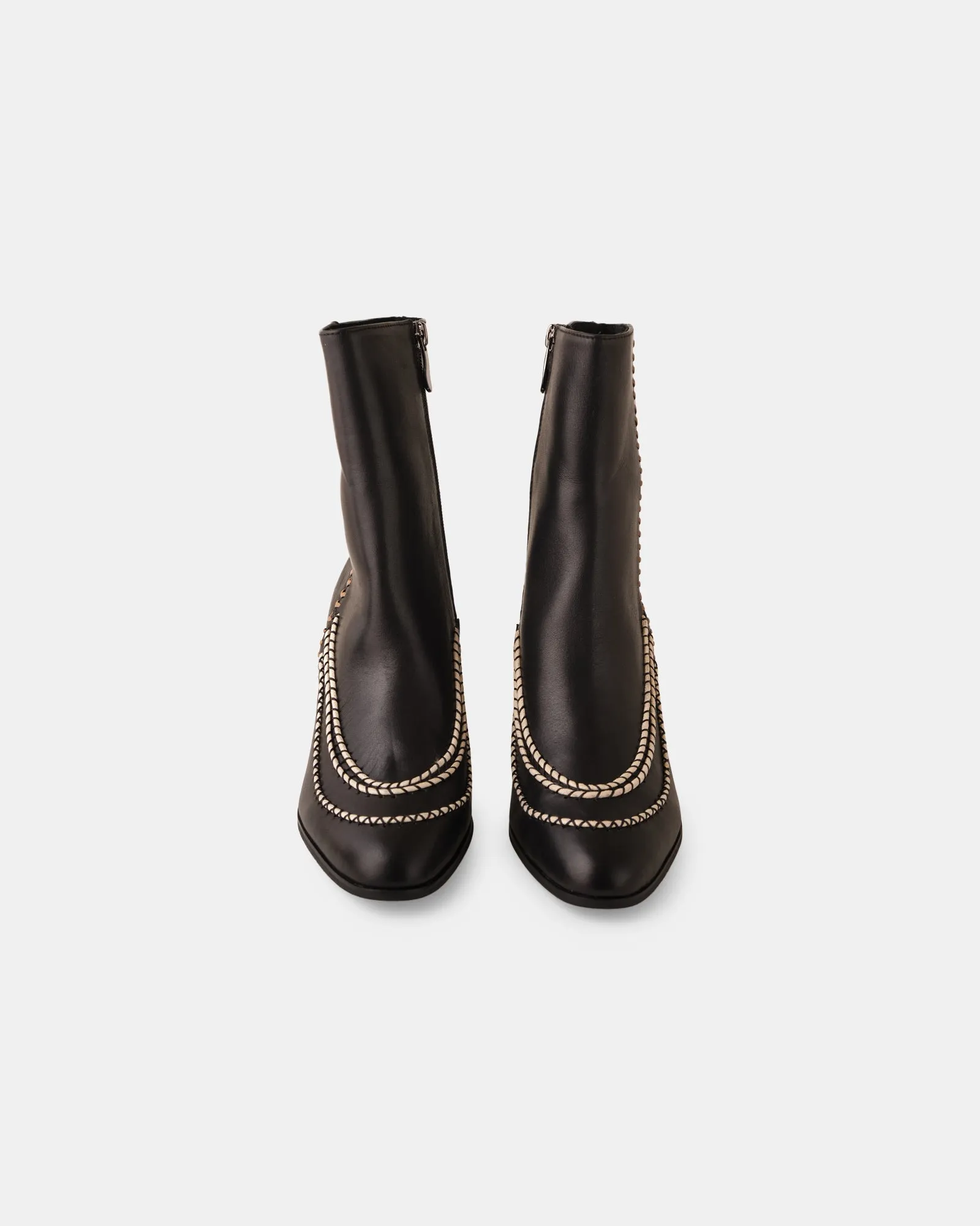 Camellia Leather Boot - Black