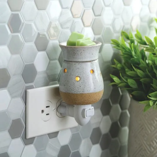 Candle Warmers Rustic White Pluggable Fragrance Warmer