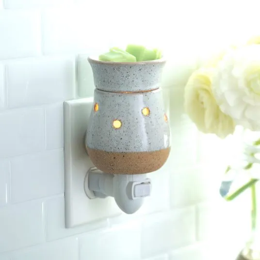Candle Warmers Rustic White Pluggable Fragrance Warmer