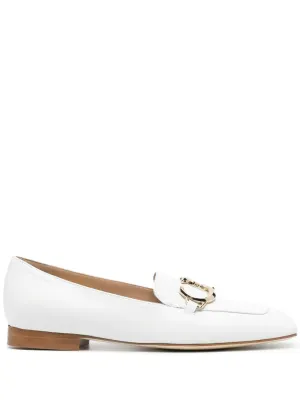 Casadei logo plaque leather loafers