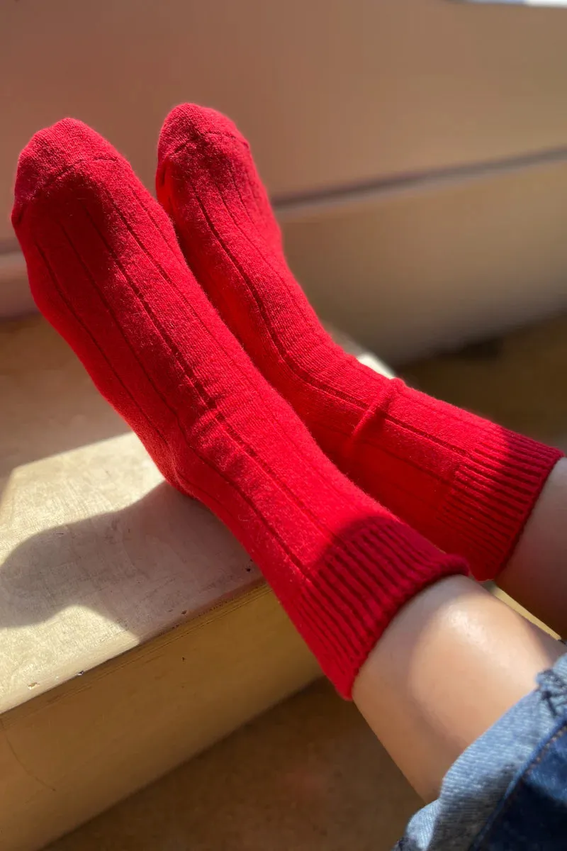 Cashmere socks in Red