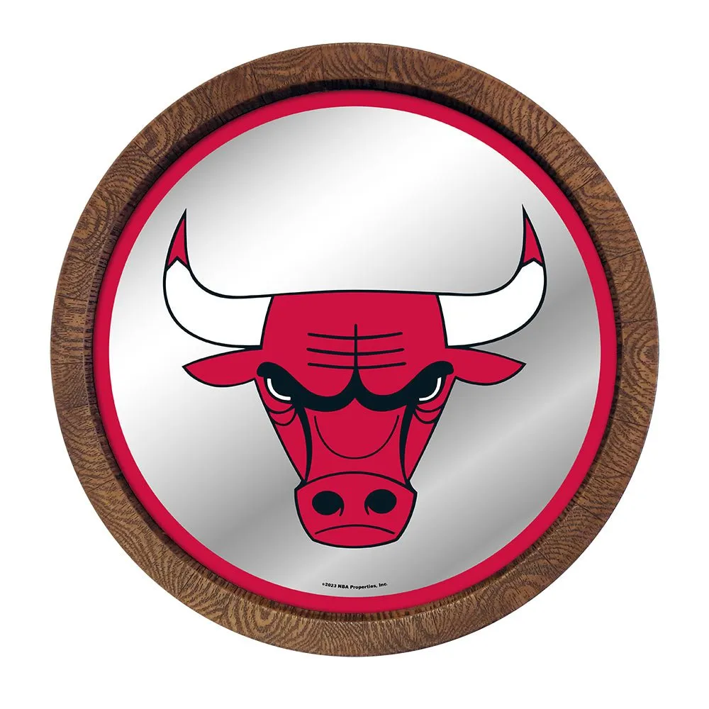 Chicago Bulls: "Faux" Barrel Top Mirrored Wall Sign
