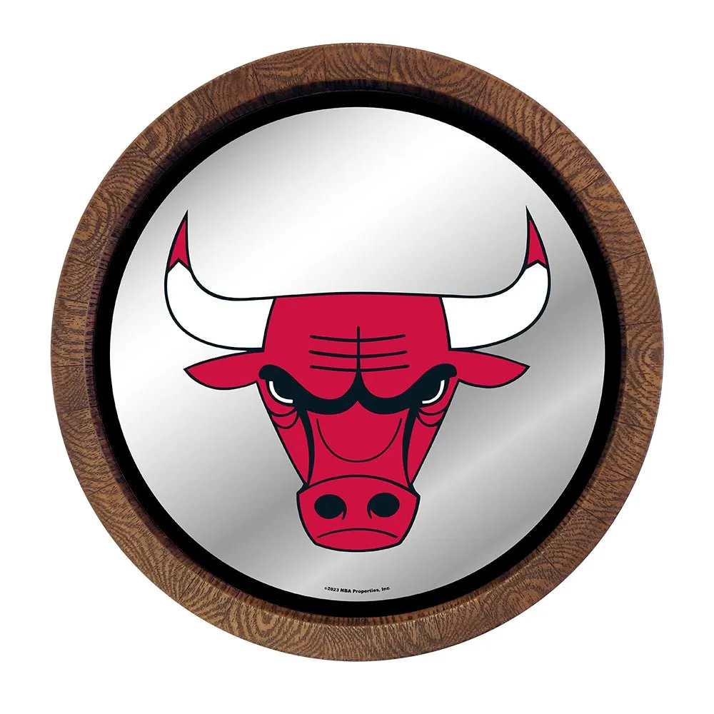 Chicago Bulls: "Faux" Barrel Top Mirrored Wall Sign